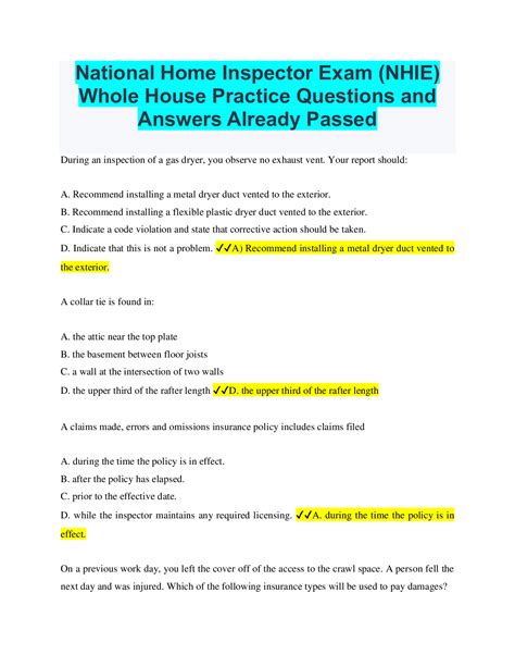 is the home inspection test hard|national home inspection exam questions.